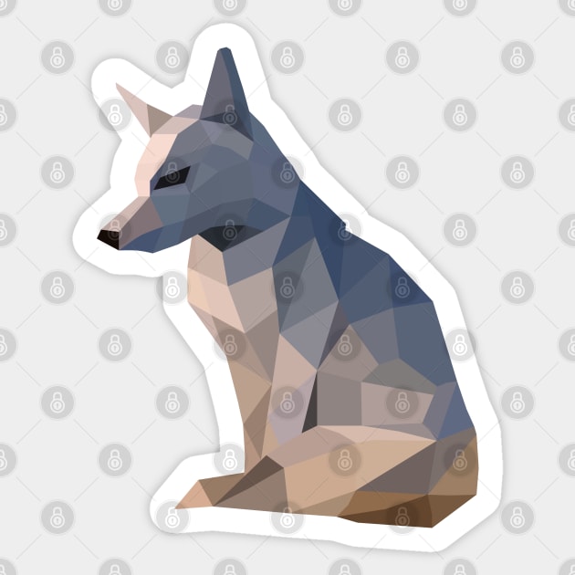 Geometric Arctic Fox Sticker by shaldesign